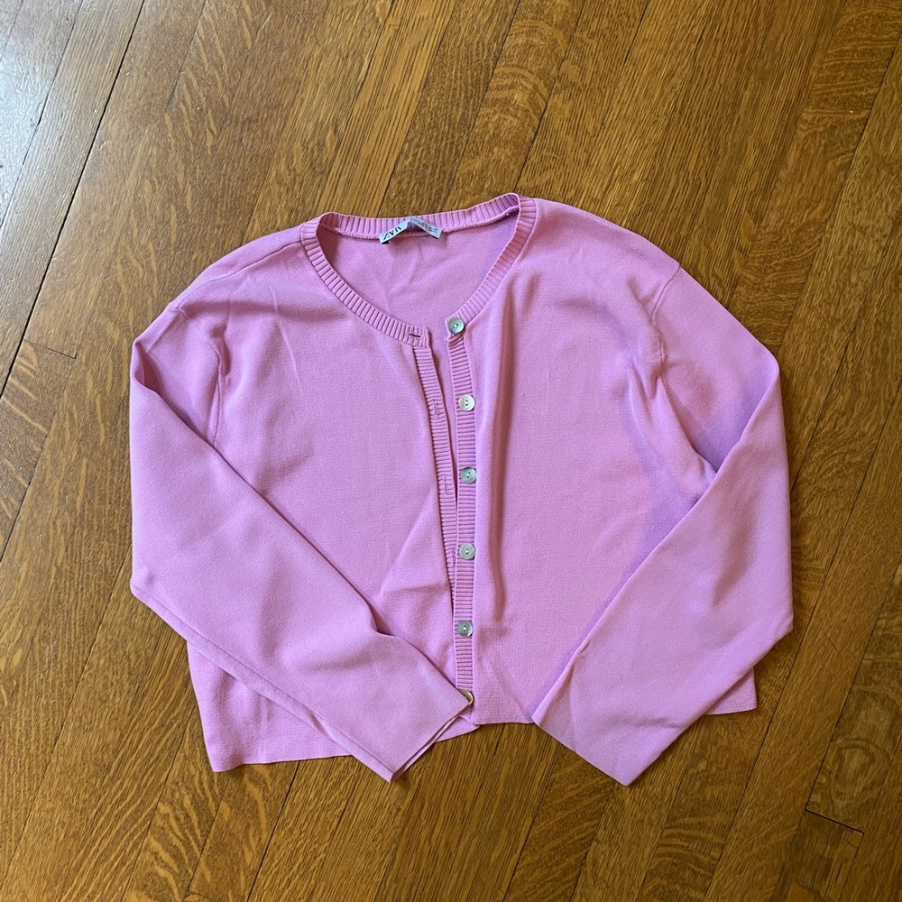ZARA BABY PINK CARDIGAN🎀